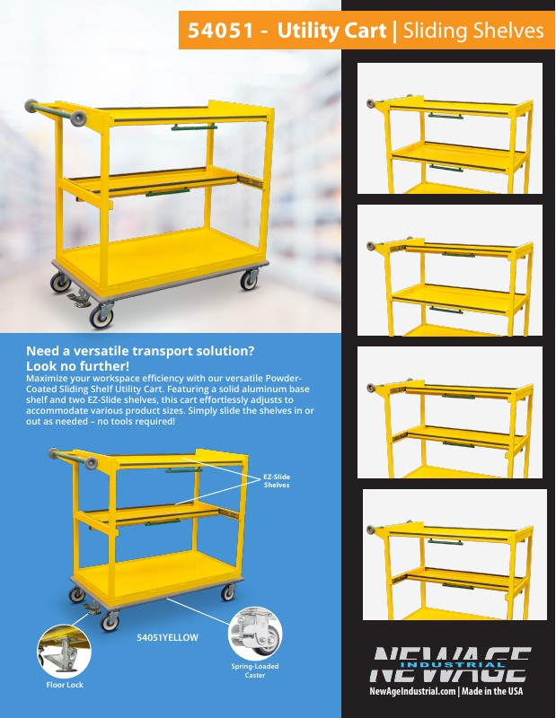 54051 Utility & Picking Cart with Sliding Shelves Flyer