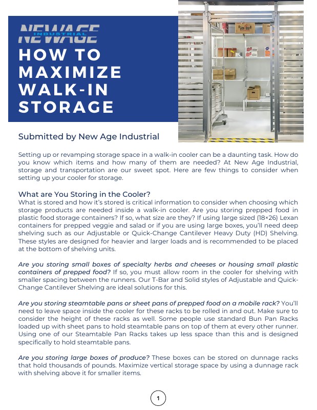 How to Maximize Walk-In Storage - Printable