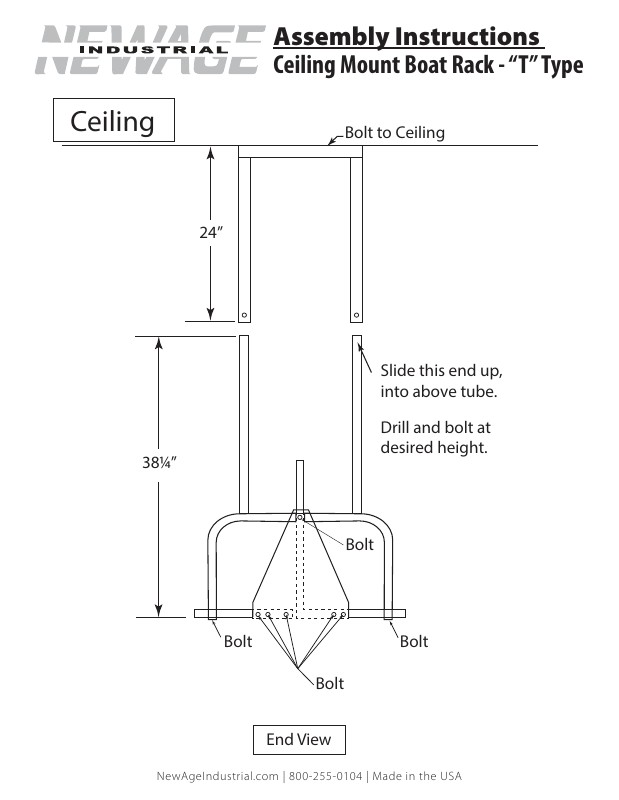 Boat Rack - Ceiling Mount “T” Type